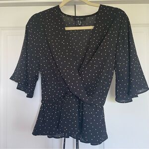 New Look Faux-wrap peplum blouse